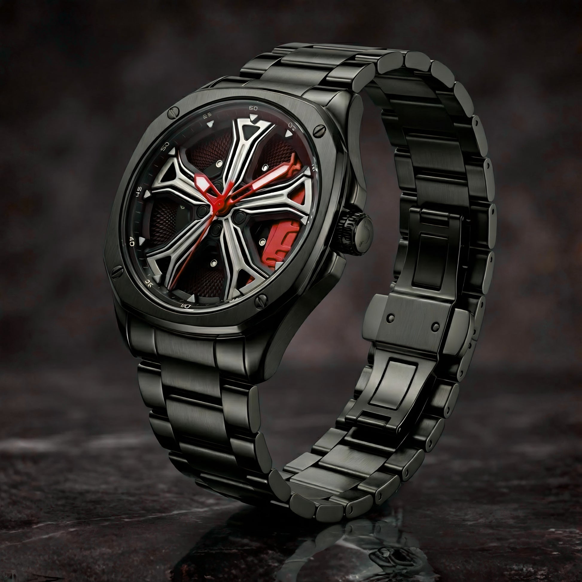 Audi RS7 Gyro Watch Red - Spinning Rim Close Up