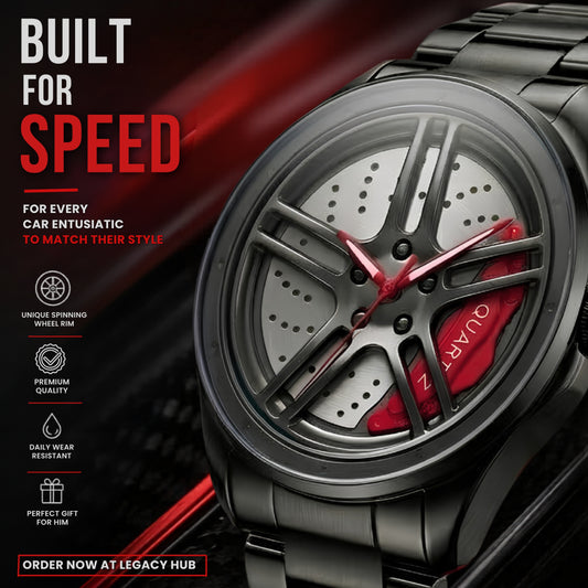 Nissan GTR Gyro Watch - Spinning Rim Edition